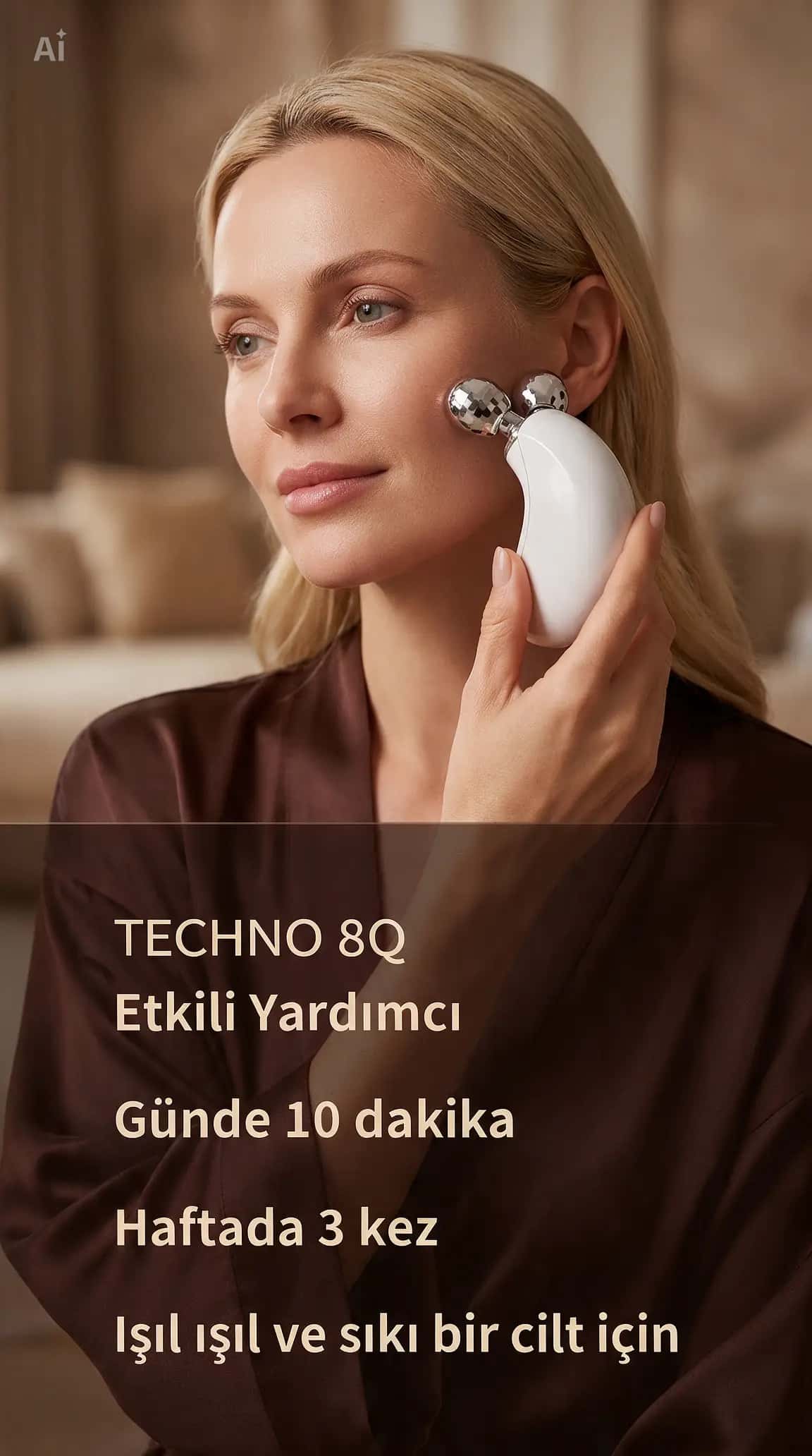 Mikroakım EMS Çift Makaralı V-Yüz Güzellik ve Masaj Aleti