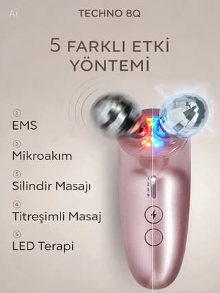 Mikroakım EMS Çift Makaralı V-Yüz Güzellik ve Masaj Aleti - 5