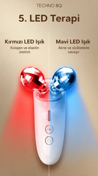 Mikroakım EMS Çift Makaralı V-Yüz Güzellik ve Masaj Aleti - 10