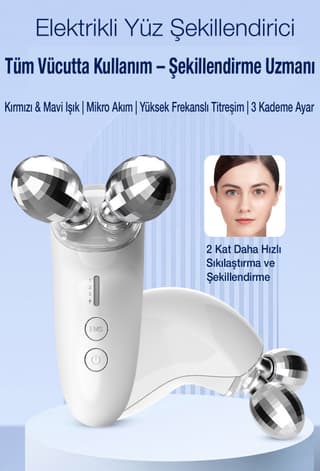 Mikroakım EMS Çift Makaralı V-Yüz Güzellik ve Masaj Aleti - 14