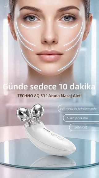 Mikroakım EMS Çift Makaralı V-Yüz Güzellik ve Masaj Aleti - 2